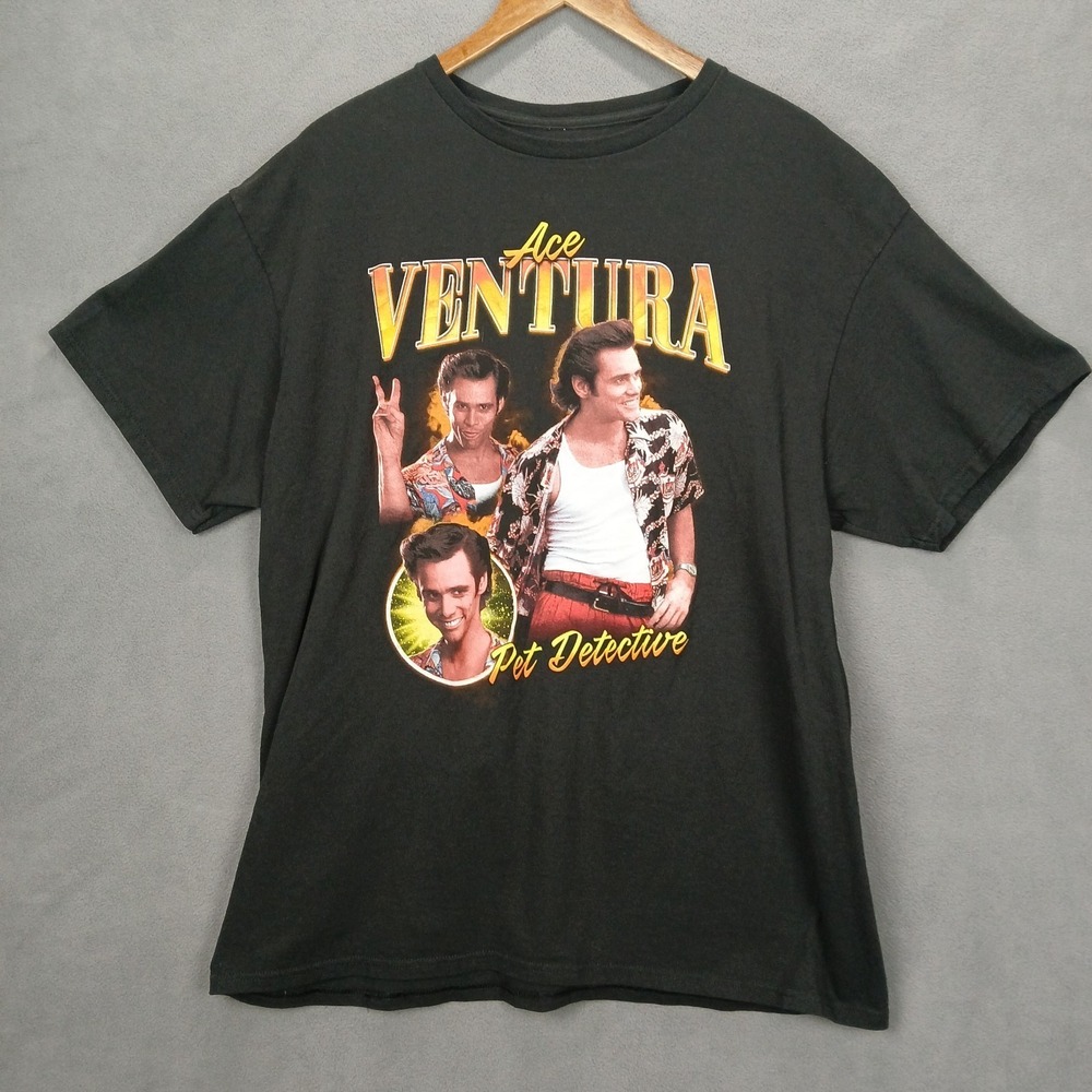Ace Ventura Pet Detective T Shirt Mens XL Black Graphic Print Dark Wash Pullover